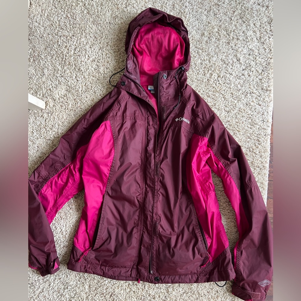 Columbia Omni-Tech Pink and Burgundy Jacket
